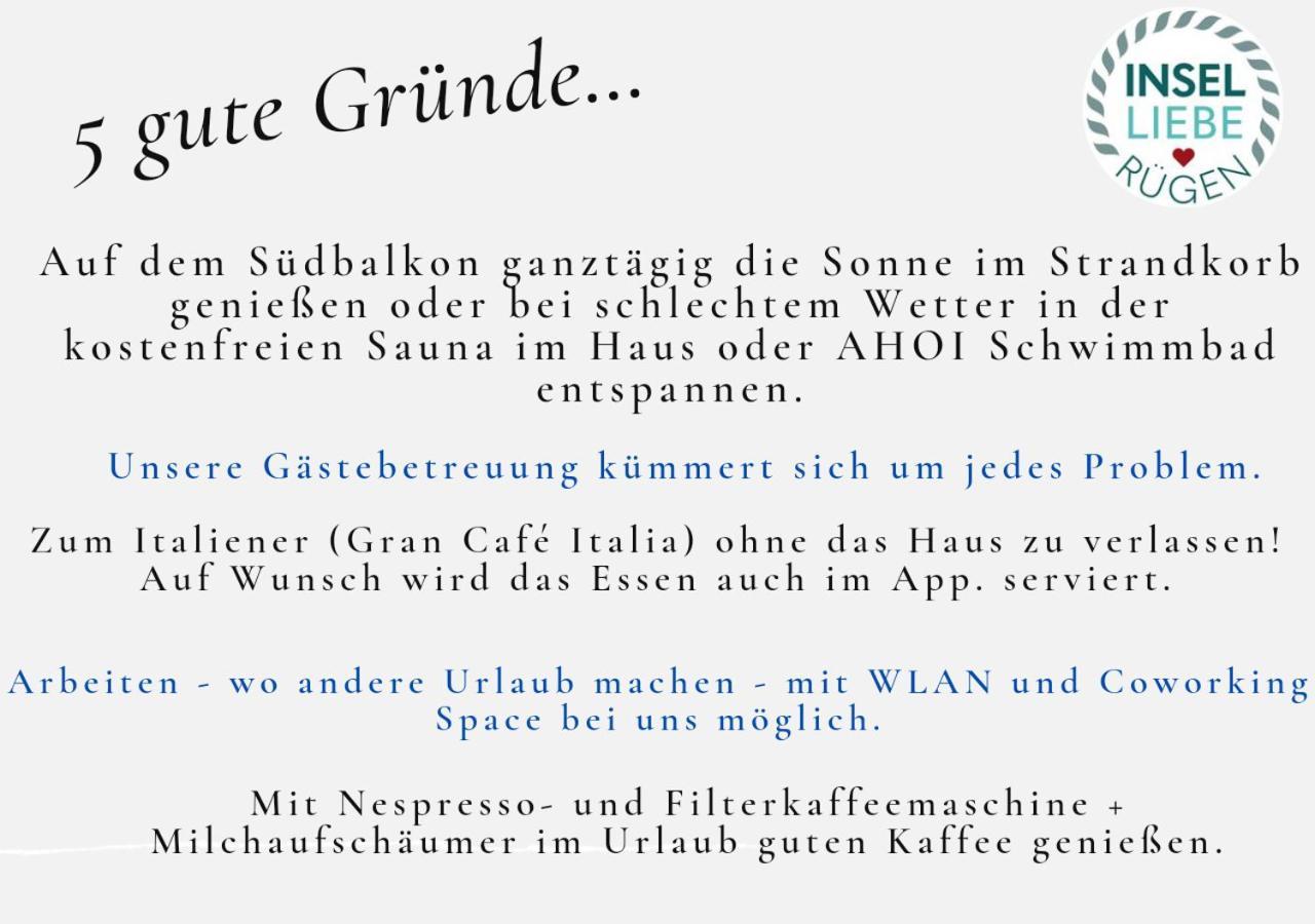 Das Appartement Inselliebe Ruegen Inkl Sauna Und 3H Taeglich Eintritt Ahoi Schwimmbad Sellin  外观 照片