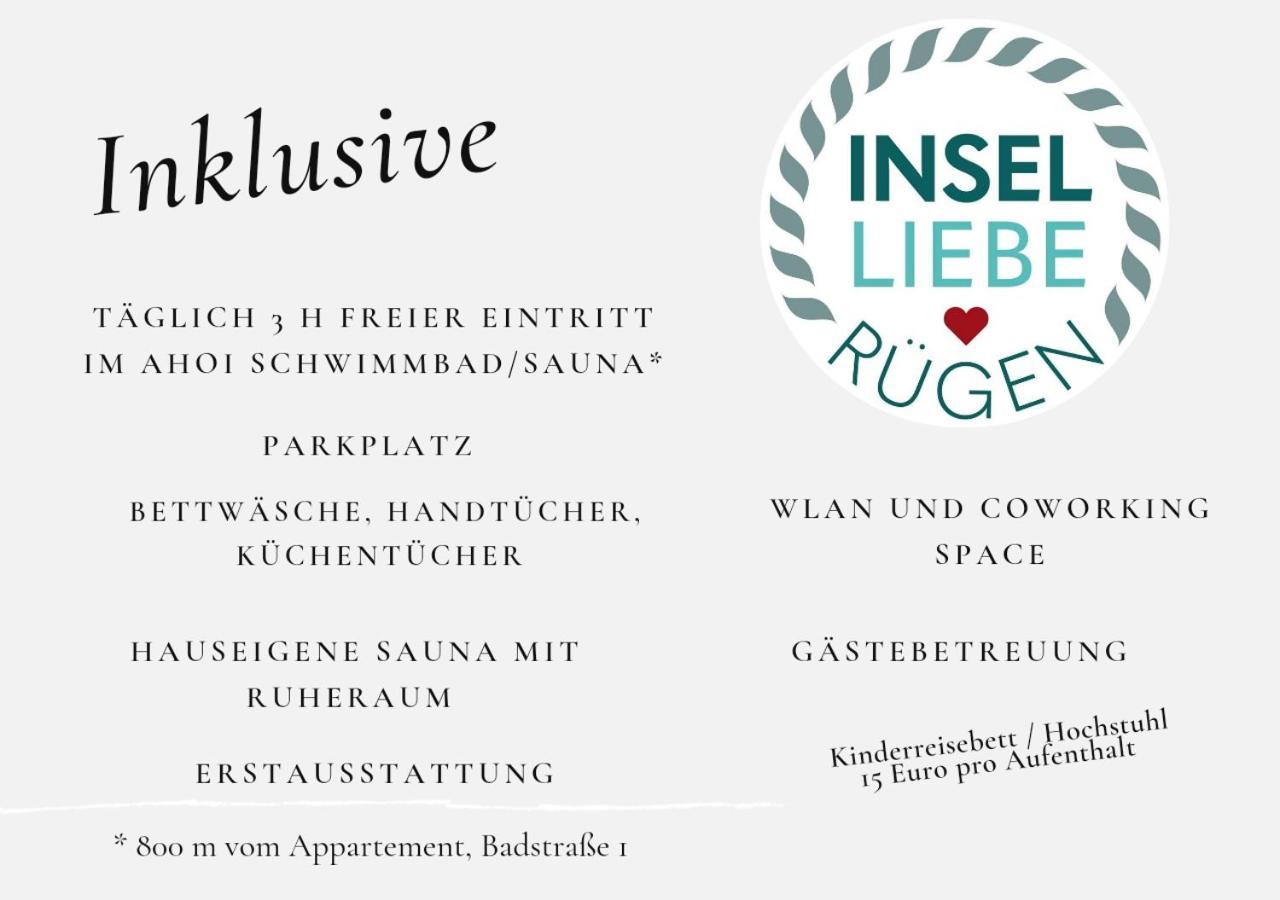 Das Appartement Inselliebe Ruegen Inkl Sauna Und 3H Taeglich Eintritt Ahoi Schwimmbad Sellin  外观 照片